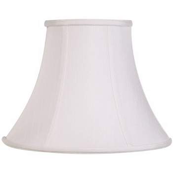 Imperial Shade White Medium Bell Lamp Shade 7" Top x 14" Bottom x 11" Slant x 10.5" High (Spider) Replacement with Harp and Finial