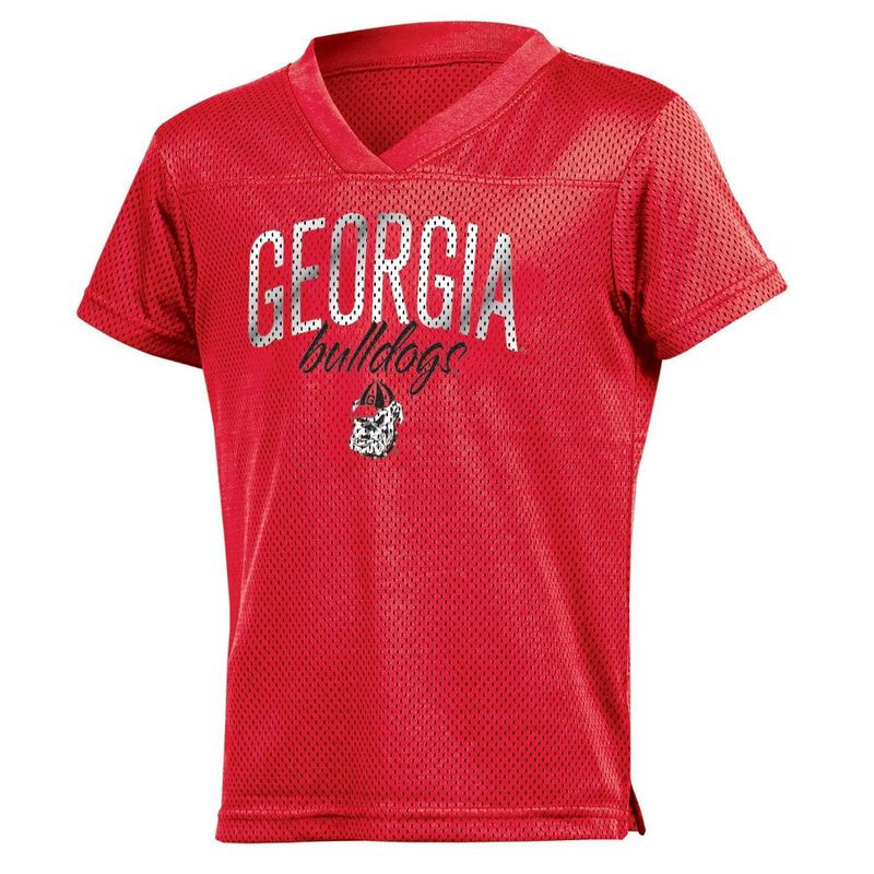 NCAA Georgia Bulldogs Girls&#39; Mesh T-Shirt Jersey, 1 of 4