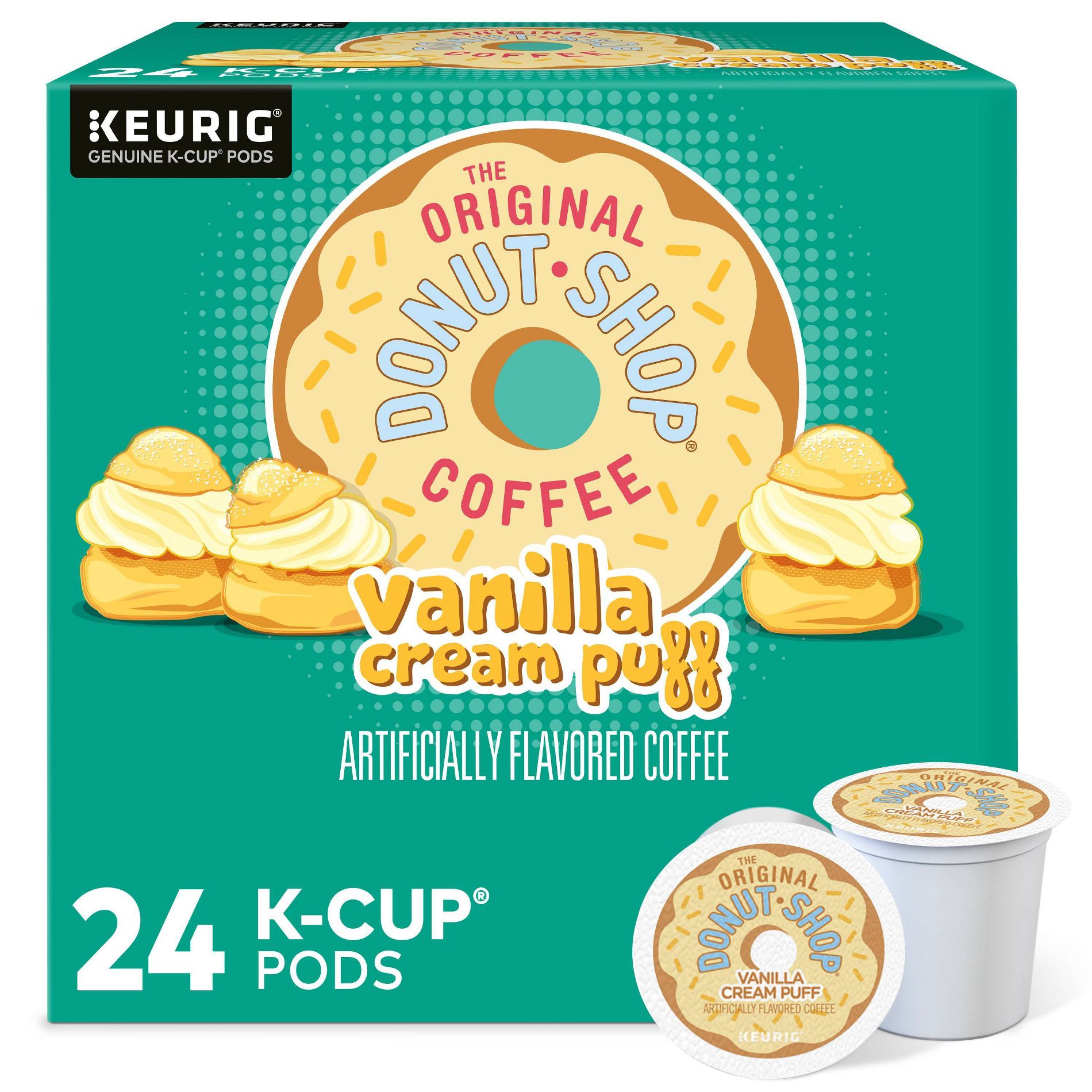 The Original Donut Shop Vanilla Cream Puff Medium Roast Keurig K-Cup Coffee Pods - 24ct