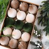 Aoibox Velvet Christmas Tree Ornaments 15pcs Pack Shatterproof Multicolor Balls Green Brown Neutral 3.15 Inch Lightweight Holiday Decor - 2 of 4
