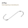 Unique Bargains S-shaped Extra Long Steel for Garden Bathroom Closet Hooks 4 Pcs - 3 of 4