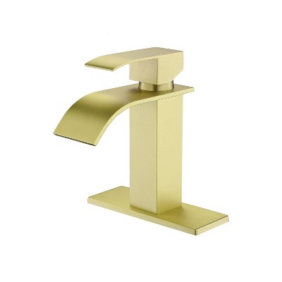 LunaLulink Waterfall Spout Bathroom Faucet,Single Handle Bathroom Vanity Sink Faucet