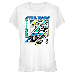 Juniors Womens Star Wars: Visions Retro Anime Character Panels T-Shirt - 1 of 4