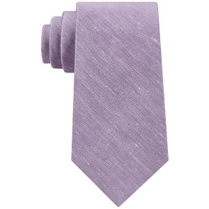 Calvin Klein Mens Linen Self-tied Necktie, Purple, One Size - 1 of 1