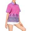 LA LEELA Women's Button Down Blouses Funky Vacation Button Up Casual Summer Party Blouse Short Sleeve Tops Tropical Shirts - 3 of 4