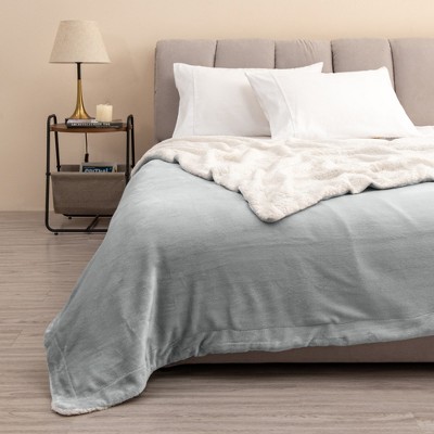Velvet Plush Soft Fleece Reversible Throw, Warm and Comfortable Bed Blanket - Great Bay Home