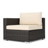 Christopher Knight Home 3pc Santa Rosa Wicker Outdoor Patio Sectional Sofa Multibrown/Beige - 4 of 4