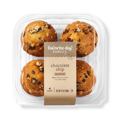 Chocolate Chip Muffins - 14oz/4ct - Favorite Day™