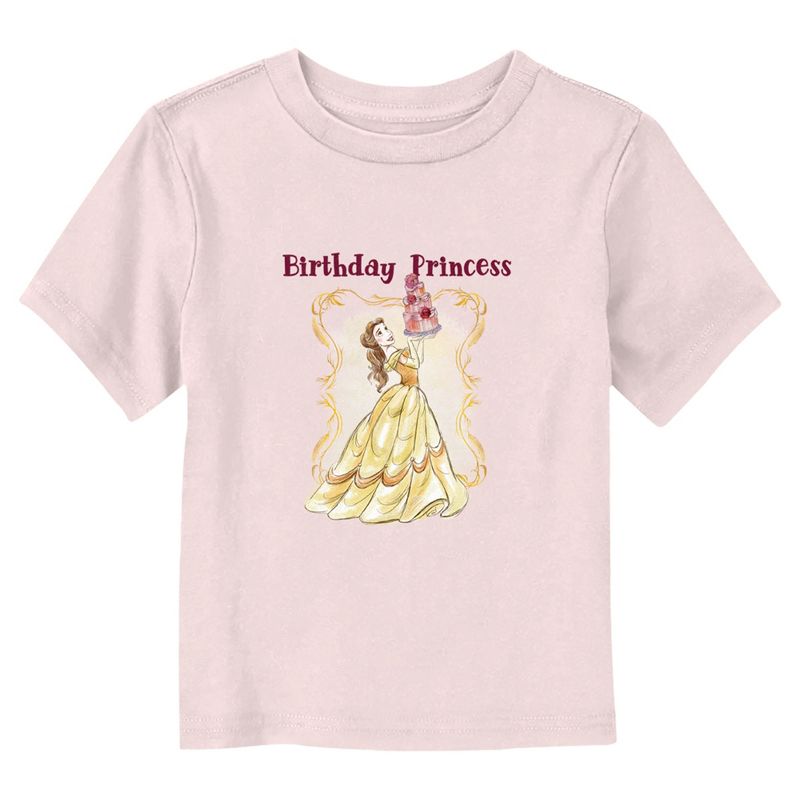 Beauty and the Beast Birthday Princess Belle  T-Shirt - Light Pink - 3T, 1 of 4