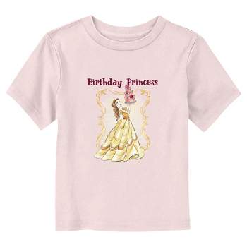 Beauty and the Beast Birthday Princess Belle  T-Shirt - Light Pink - 3T