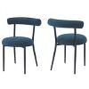 Coolbibila Modern Dining Side Chairs Set Of 2,Curved Backrest Round Upholstered Lounge Dinner Chairs With Metal Frame Kitchen Dining Chair - image 3 of 4