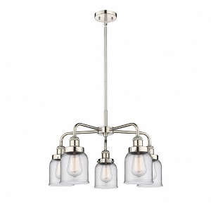 Bell - 5 Light Stem Hung Chandelier In Art Deco Style-14.75 Inches Tall and 23 Inches Wide - 1 of 1