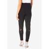 Roaman's Women's Plus Size Lace-Inset Essential Stretch Legging - 3 of 4