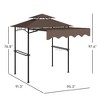 8' x 5' Outdoor Grill Gazebo, Barbecue Gazebo Shelter with Side Awning, 2 Side Shelves and 6 Hooks - 3 of 4