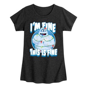 Girls' - Rudolph - This Is Fine Fitted Short Sleeve Graphic T-Shirt - 1 of 4