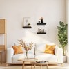 FurnitureR Floating Shelves Set of 3 for Wall, WallMounted Rustic Wood Shelves for Bathroom, Bedroom, Living Room, Kitchen, Black - 3 of 4