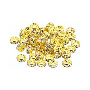 Unique Bargains Rhinestone Small Round Bulk Glass Spacer Beads for Jewelry Making 100 Pcs - 1 of 4