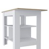 NicBex Mobile Kitchen Island Cart Morden Kitchen Carts with Storage with Storage Compartment for Kitchen, White - 4 of 4