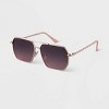 Women's Metal Angular Aviator Sunglasses - A New Day™ Rose Gold - image 2 of 3