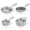Itopfox Hybrid Nonstick Stainless Steel Cookware Set with Tempered Glass Lids, Induction Compatible Pots and Pans, Non-Toxic, Dishwasher & Oven Safe - 2 of 4