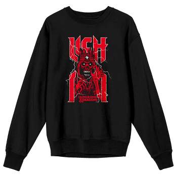 Dungeons & Dragons Red Lich Men's Black Long Sleeve Sweatshirt