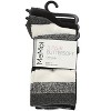 Memoi Women's 3 Pair Pack Jumbo Stripes Buttersoft Crew Socks Black Marled 9-11 - 4 of 4