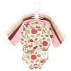 Hudson Baby Infant Girl Thermal Long Sleeve Bodysuits, Acorn Botanical - 2 of 4