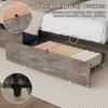 VINGLI Metal Platform with 4 Storage Drawers/Headboard/LED Lights/Charging Station, No Box Spring Needed, Easy Assembly, Wash Grey - 3 of 4