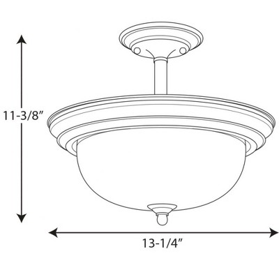 Polished Chrome Glass Dome Semi-Flush Mount Light