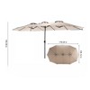 VisioGear Patio Umbrellas, Double Sided Outdoor Umbrella, Rectangular Market Umbrella with 12 Ribs, Green, 105.12"*100.39"*178.35" - 2 of 4