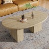 Tribesigns 45.28-Inch Coffee Table for Living Room, Oval Wood Center Cocktail Table with Asymmetric Pedestal - 4 of 4