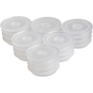 Juvale 50 Pack 23-mm Medical Press-in Bottle Adapters, Dosing Adapters for Oral Medication Syringe, for Dentist, Hospital, Clinic - 1 of 4