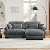 93.7" Velvet Modular L-Shaped Sectional Sofa with Bolstered Armrests and Ottoman for Small Living Room - 3 of 4