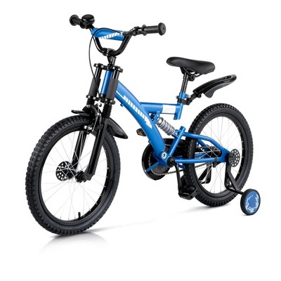 SKONYON Kids Bike 16 Inch or 18 Inch with Training Wheels for Ages 4-9 Adjustable Seat Dual Brake Shock Absorption Lightweight Bicycle for Children