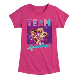 Girls' - Paw Patrol - Skye and Liberty Team Awesome Fitted Short Sleeve Graphic T-Shirt - 1 of 4
