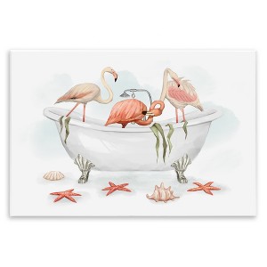 Stupell Industries Flamingo Trio in Nautical Tub Seaside Bathroom Wall Plaque Art - 1 of 4