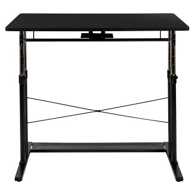 Modern Black 39.3" Adjustable Height Steel Sit/Stand Desk