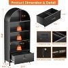 AOBABO Metal Arched Cabinet with Drawer and Adjustable Shelves, 73''H Modern Arched Bookshelf for Office,Kitchen, Pantry, Assembly Required - 3 of 4