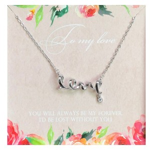 To My Love Greeting Card Sterling Silver Love Necklace Womens Ginger Lyne Collection - 1 of 4