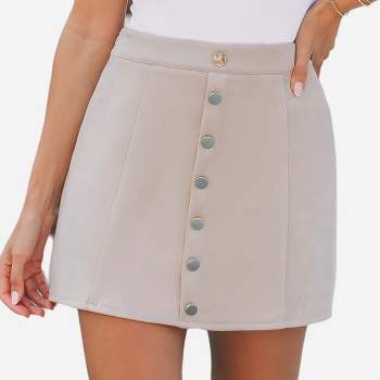Women's High Waist Buttoned Straight Mini Skirt - Cupshe