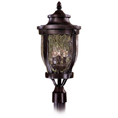 Minka Lavery Vintage Outdoor Light Fixture Corona Bronze 24" Clear Hammered Glass for Post Exterior Deck House Porch Yard Patio