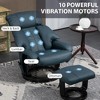 CIPACHO Swivel Recliner with Ottoman Faux Leather Reclining Chair with Massage Footstool Remote and Side Pocket Blue - 3 of 4