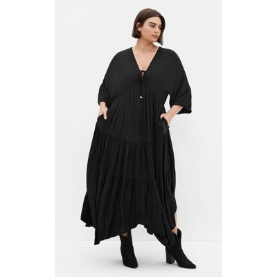 Women's Plus Size Devine Beauty Dress - black | CITY CHIC