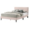 Galano Bayson Wood Frame Queen Platform Bed With Headboard in Brooklyn Cream, Brooklyn Gray, Brooklyn Pink - 3 of 4