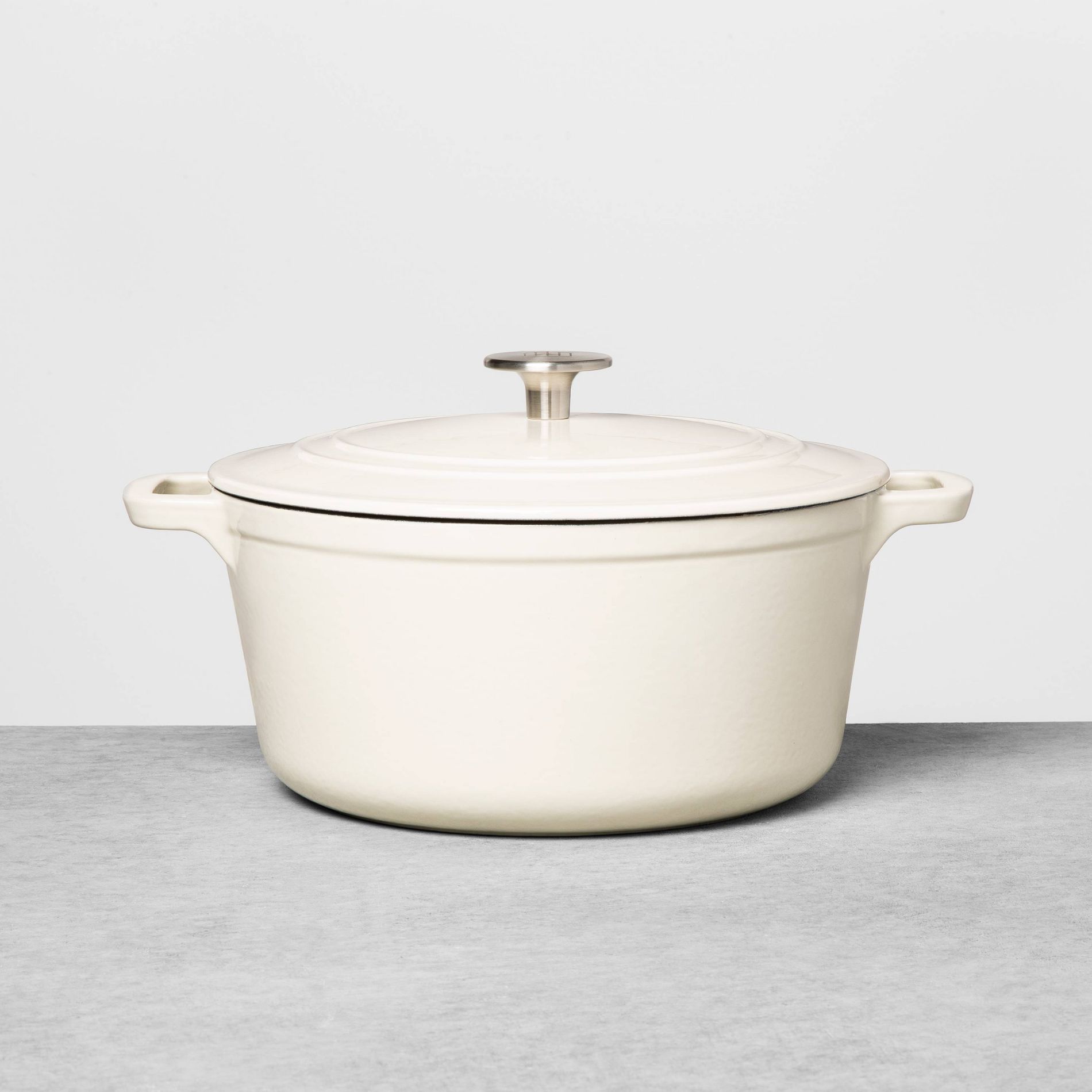 5qt Enameled Cast Iron Dutch Oven Cream - Hearth & Hand™ with Magnolia: Sturdy, Oven-Safe, Induction-Compatible