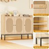 Rattan Large Shoe Cabinet with 3 Doors, 30 Pairs Boho Farmhouse Shoe Storage Cabinet with Adjustable Shelves - 4 of 4