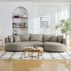 VYNXARIA Modern Sectional curved Sofa Couch for Living Room,Upholstered 5-Seat Sofa Couch Eco-leather Couch Set for Apartment Office,Light Gray - 2 of 4