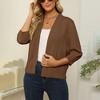 Women's 3/4 Sleeve Cropped Cardigan Sweater Open Front Short Shrugs Cardigans Lightweight Sweaters - 4 of 4