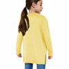 Clearlove Girls' Solid Color Knit Cardigan Long Sleeve Open Front Sweater with Pocket Cute Loose Fit Outerwear for Kids - 3 of 4