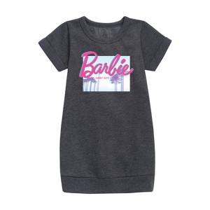 - Barbie - Sunny Days Ahead Graphic Short Sleeve Fleece Dress - 1 of 2